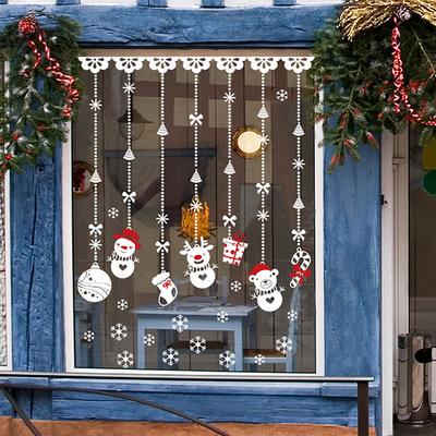 China Waterproof+Eco-friendly Christmas Window Clings Reindeer Santa Claus Snowflake Window Stickers for Christmas Window Decoration for sale