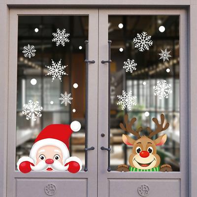 China Waterproof+Eco-friendly Christmas Window Decorations , Static Cling Sticker / Die Up Custom Window Sticker for sale