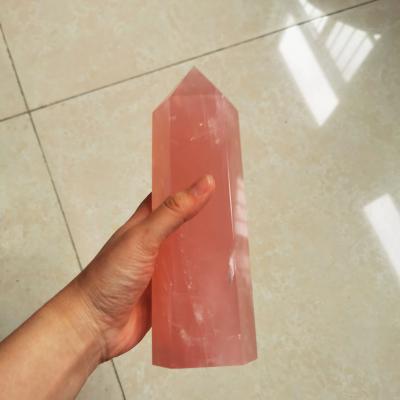 China China Rose Quartz Point Crystal Towers Huge Natural Wholesale Healing Crystal Point For Energy - XCG for sale