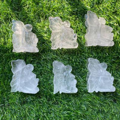 China China wholesale high quality hand carved beautiful natural rock clear quartz faery for decoration for sale