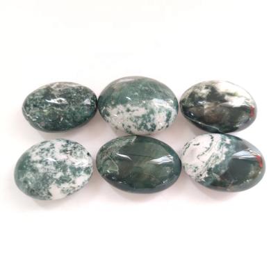 China Wholesale High Quality Natural Stones Moss Agate Plam Stones QSR Healing Crystals From China for sale