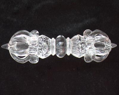 China China Crystal Quartz Dorje With Metal Plate Buddhism Crystal Products for sale