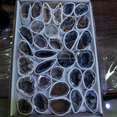 China China Natural Beautiful Small Sparkling Rock Agate Geode Druzy Slice For Pendants for sale