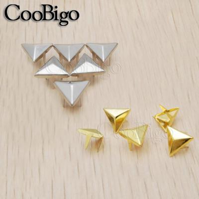 China 16mm Triangle Nickel Free Studs Silver / Gold Leathercraft DIY Rivets Spikes For Shoes Bags Accessories #GZ018-16 for sale