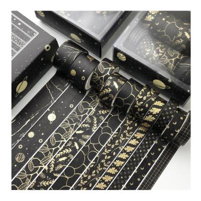 China ANTISTATIC 10 Rolls/Box Vintage Galaxy Tape Bronzing HandCraft Washi Tape Set Decorative Sticker Scrapbooking Diary for sale