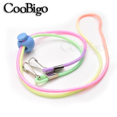 China 100pcs Double Polyester Face Masker Strap Spring Clips Lanyard Cord Lock Stopper Strap Safety Rest Ear Holder #CSF031 for sale