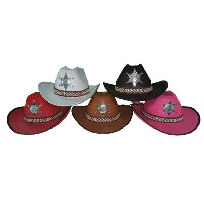 China Fashionable plush unisex kids party western jazz hat cowboy hats custom style cowboy hat for sale for sale