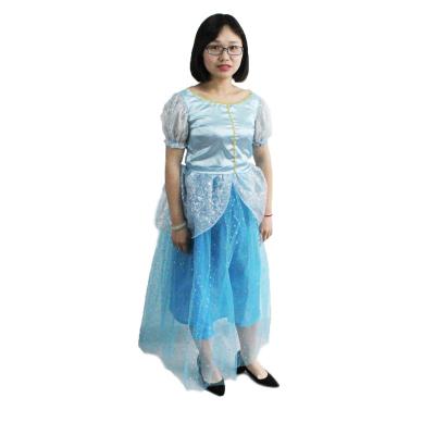 China Halloween Carnival Dress Up Dresses Hot Sale Polyester Adult Party Cosplay Blue Fairy Costume First for sale