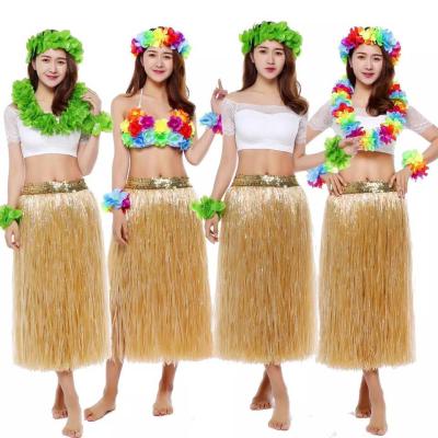 China Colorful Hawaii Party Supply Straw Polynesian Dance Skirt Hawaii Party Decorations BPJ08031 for sale