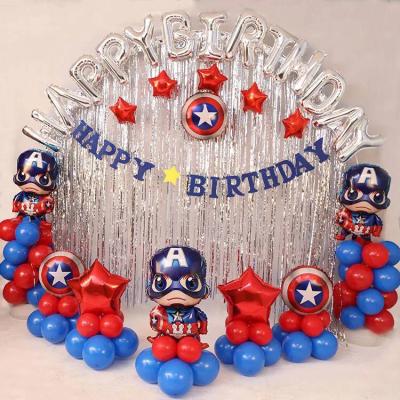 China Happy Birthday Foil Helium Balloon Inflatable Spiderman Captain America Iron Man Party Decorations For Boys BPJ08100 for sale