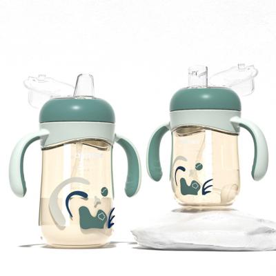 China 240ml-300ml Hot Selling Bpa Free Baby Bottle Sippy Cup Bpa Free With Handle Custom Infant Milk Feeding Bottle for sale