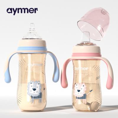 China High Quality Wide Borosilicate Glass Baby Wide Neck 240ml/8oz OEM Manufacturing BPA Free Baby Bottle With Silicone Nipple for sale