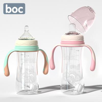 China OEM BPA Free Manufacturing High Quality Wide Neck 300ml/10.1oz Borosilicate Baby PP Baby Bottle With Silicone Nipple for sale