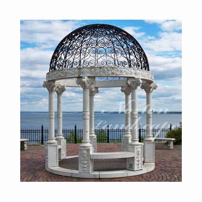 China Supply sale factory modern stone garden gazebo/outdoor marble gazebo/white marble gazebos for sale