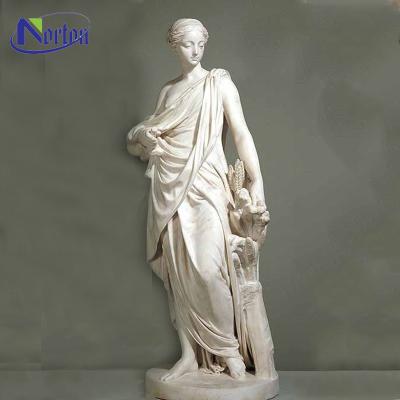 China Beautiful Girl Woman Marble Sculpture Modern Outdoor Home Decor Garden Marble Statue for sale