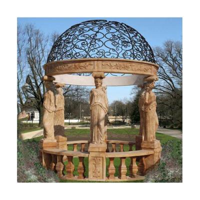 China Modern Wholesale Custom Antique Granite Marble Woman Statues Pillar Gazebo For Garden for sale