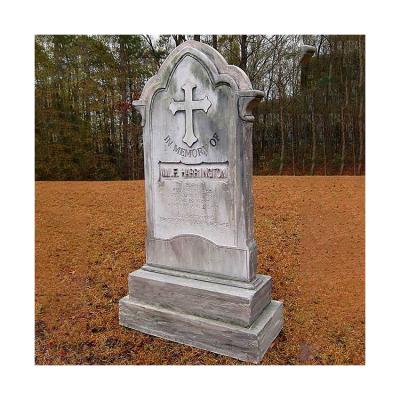 China Modern Custom Design Cross Marble Tombstone Hand Carved Antique Stone Severe Supplier for sale