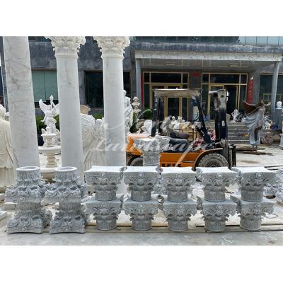 China Norton Factory Wholesale Decorative Natural Marble Pillar Column and Capital Cap Designs Solid Stone Prices for sale