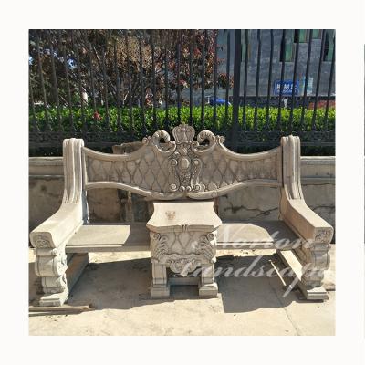 China Wholesale Antique Luxury Hand Carved Garden Marble Granite Stone Bench For Outdoor Garden Decoration for sale