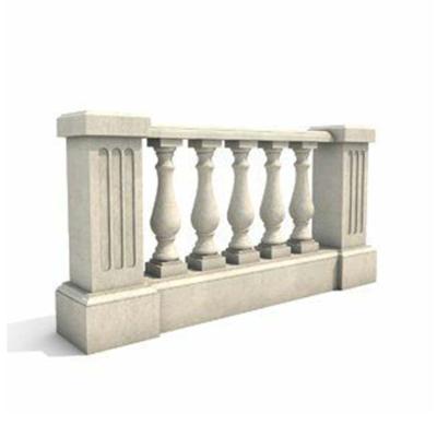 China Contemporary Wholesale Custom Natural Stone Balcony White Marble Railing for sale