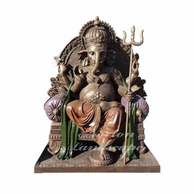 China Custom India Hindu God Sculpture Copper Cast Bronze Ganesha Ganesha Statue For Garden Decoration for sale