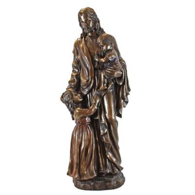 China Modern bronze religious sculpture bronze brass statue NTBS-376Y of Jesus in Europe and child for sale