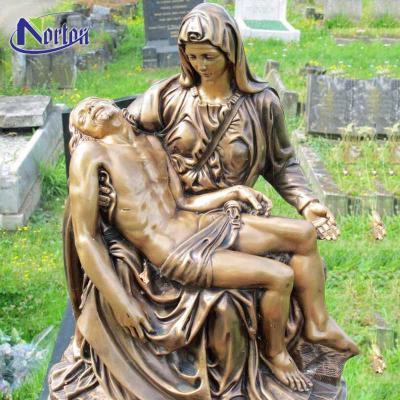 China Famous Western Europe Factory Direct Sale Religious Ornament Pieta Bronze Sculpture The Mourning Of Christ Jesus Statue for sale