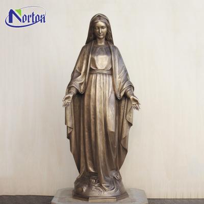 China Europe Best Quality Virgin Mary Bronze Statue Church Garden Supplier Wholesale Decoration Religious Sculpture For Sale for sale