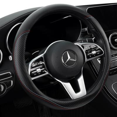 China Diamond Fashionable Five-color Round Nappa Leather D-shaped Car Steering Wheel Cover for sale