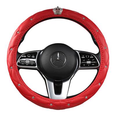 China Diamond Factory Supply Portable Diamond Crown Car Steering Wheel Cover for sale