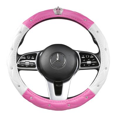 China Diamond High Quality Leather Car Steering Cover for sale