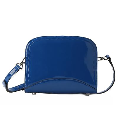 China Fashion Latest Fashion Women Blue Patent Leather Cross - Body Clutch for sale