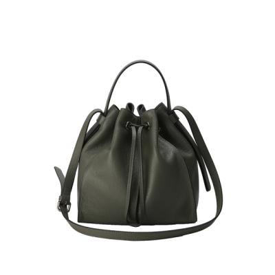 China NATIONAL Bucket Bag Genuine Leather Bucket Bags Women Handbags Drawstring for sale