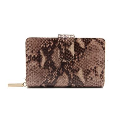 China Stylish Casual Luxury Cowhide Snake Feature Snake Pattern Jewelry Leather Wallet for sale