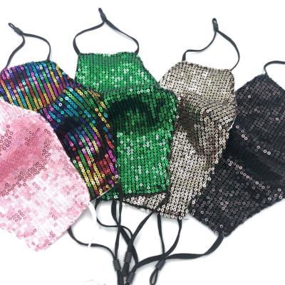 China Eco-friendly Washable Reusable Colorful Sequins Face Mask Reusable Custom Face-Mask Maker Design Face Mask Sequin for sale