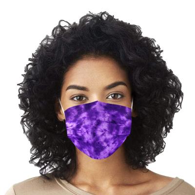 China Other Spot Masks Purple Tied Dyed Adult Printing Disposable Three-Layer Flat Face Masks Factory Direct Spray Cloth For Civilian Use for sale