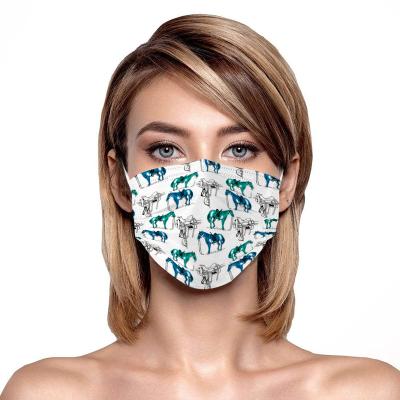 China Other Cross Border Printing Disposable Face Mask For Adults Maximum Three-Layer Nonwoven Spunlace Face Mask for sale