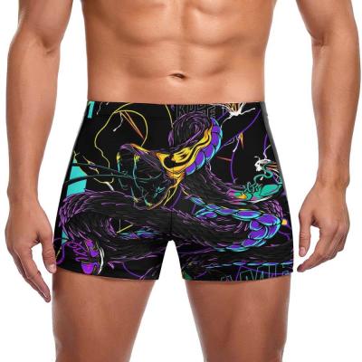 China Custom printed men's swimming trunks s-3xl lightweight breathable quick-drying tight fashion personalized printed boxer trunks for sale