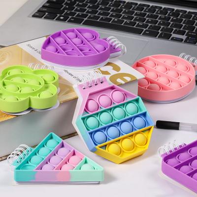 China Funny Educational Toy Silicone Anti Stress Relief Push It Bust Toys Set Poppings Sound Portable Notepad for sale