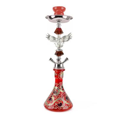 China Shisha tool hookah 4 pipe hookah 4 pipe glass bottle china e hookah black yellow red smoking sales for sale