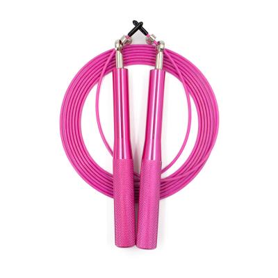 China Anti-winding fitness training sports gym use for jumping skipping ropes with logo handle silver rose gold colored jump rope for sale