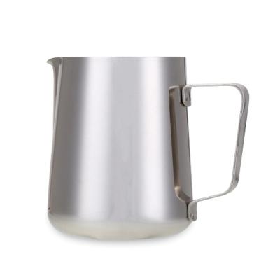 China Sustainable Coffee Maker Frother 350ml Mini Silver Stainless Steel Latte Frothing Milk Forthing Pitcher for sale