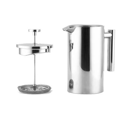 China 304 Stainless Steel Press Coffee Maker Sustainable Insulated French Grade Coffee Press Maker for sale