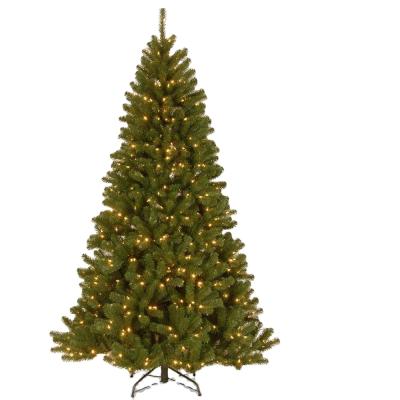 China Hot Selling PVC 7.5 Feet Christmas Tree Led Lights O Off Switch Pre-Bed Artificial Hinged Christmas Trees for sale