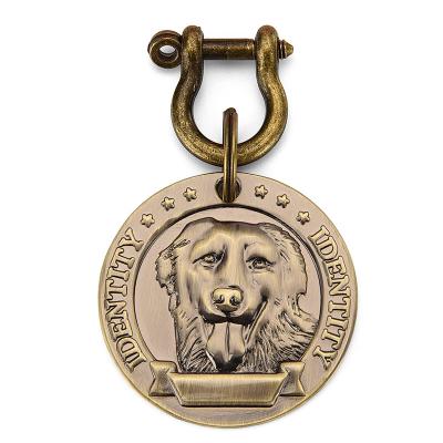 China New Viable Pure Bronze Dog Tag Engraved To Prevent Loss For Dogs Pet Products Accessories For Cat Dog Pet for sale