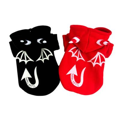 China 2021 Viable New Dog Clothes Halloween Carnival Funny Pet Clothes Spring And Winter Devil Change Two Feet for sale