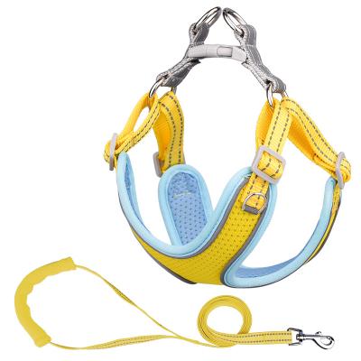 China Wholesale Fashion Comfotable Customized Portable Pet Harness Reflective Breathable Leashes for sale