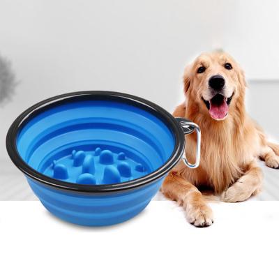 China New Sustainable Dog Slow Feeder Bowl Outdoor Portable Folding Dog Bowls Prevent Clogging Slow Feeder Dog Bowls for sale