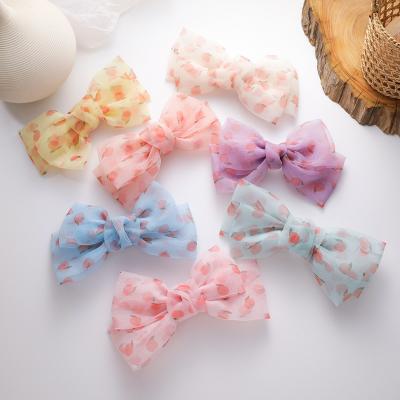 China 2020 Wholesales Sweet Shape Soft Hair Accessories Bows Hair Clips For Girls Multicolor Bow Hairpins for sale