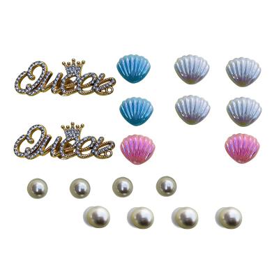 China New Durable Custom Plastic Beach Style DIY Pearl Shell Shoe Decorative For Women Clog Shoes Accessories Wholesale for sale